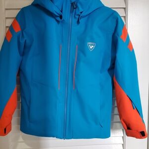 Rossignol Kids Ski/Puffer Jacket in Blue and Orange